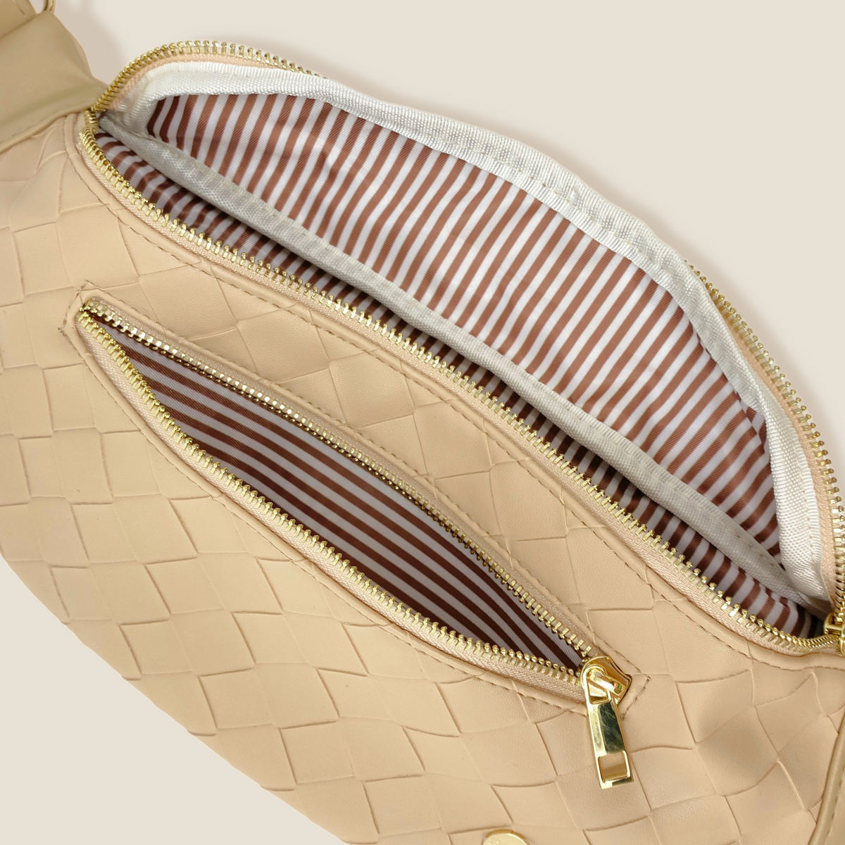 Woven Oat Trendy Luxe Belt Bag