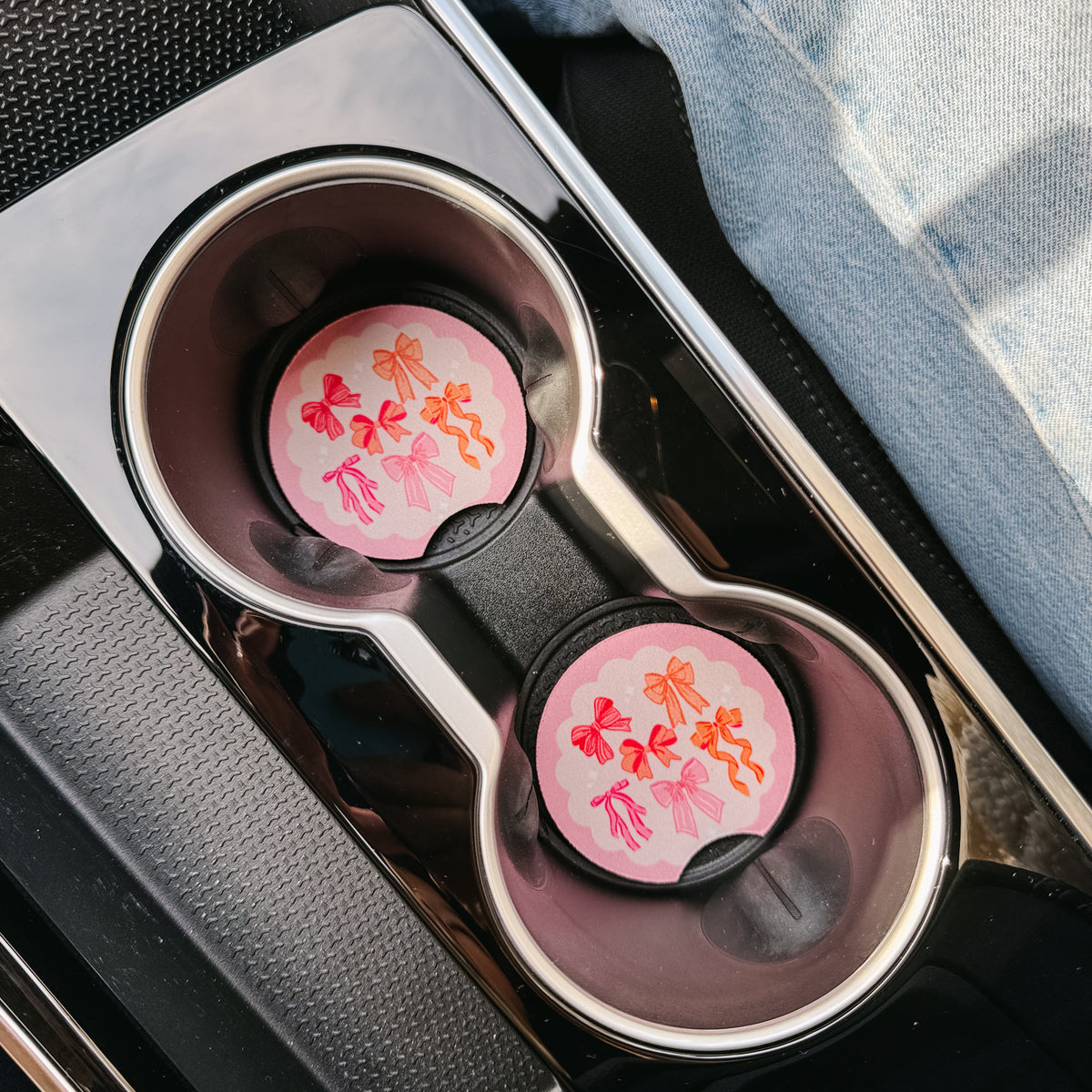 Blushing Bows On the Road Car Coaster Set
