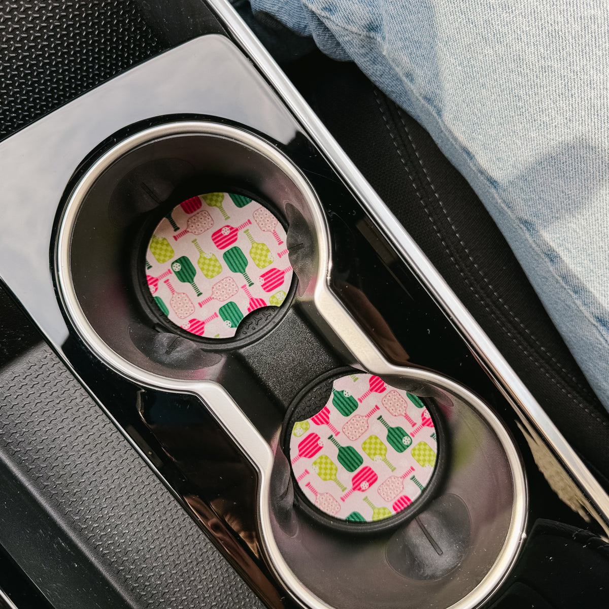 Pickleball Party On the Road Car Coaster Set