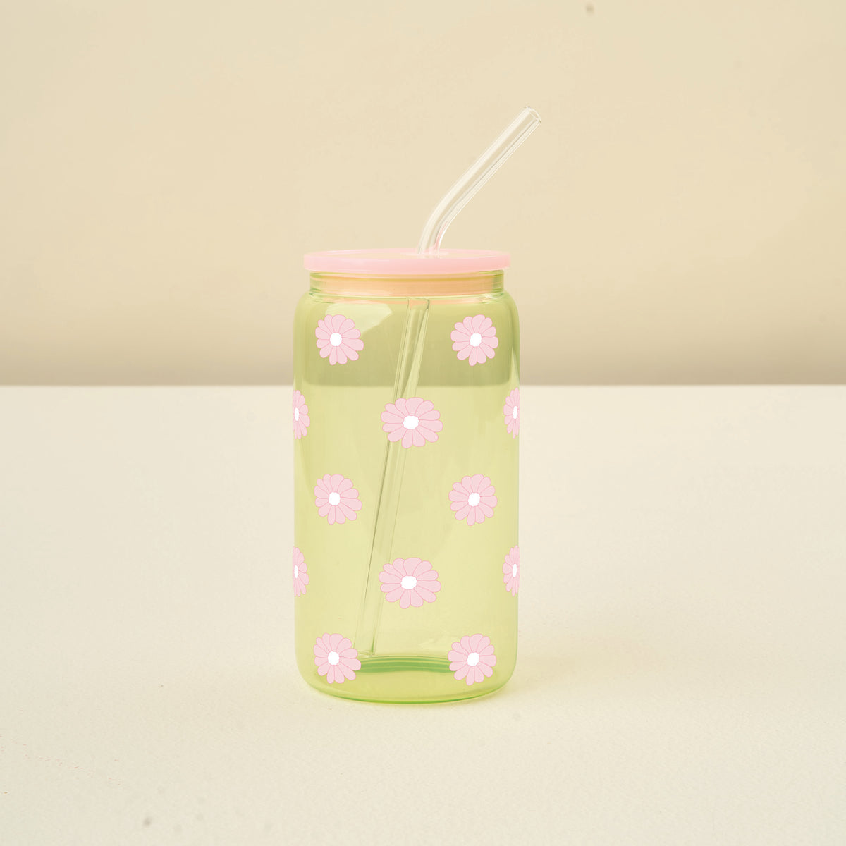 Green Color Glass Round Cup