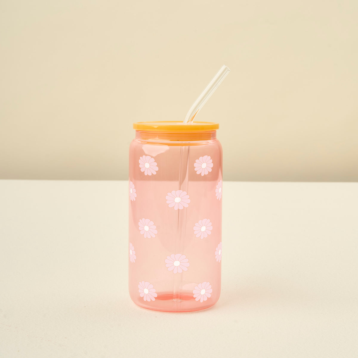 Peach Color Glass Round Cup