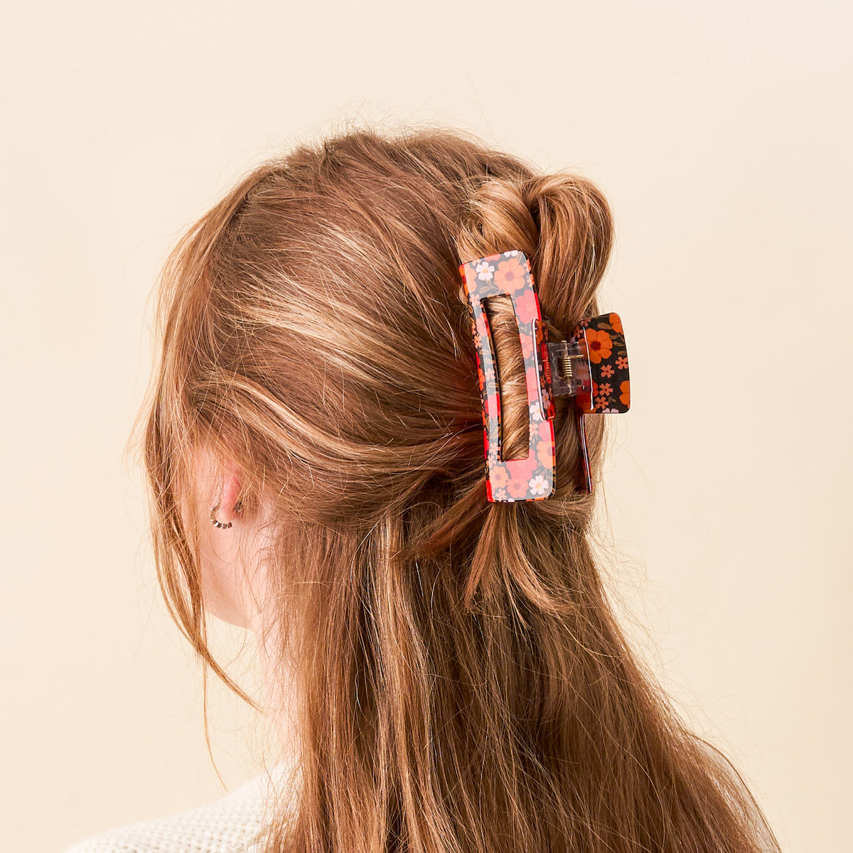 Wild About You Cream Printed Hair Clip