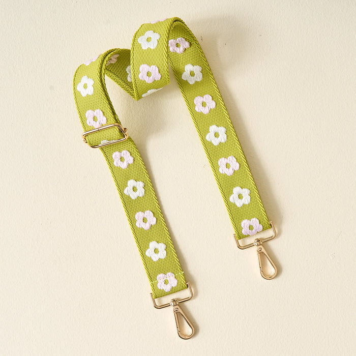 Green Embroidered Crossbody Strap