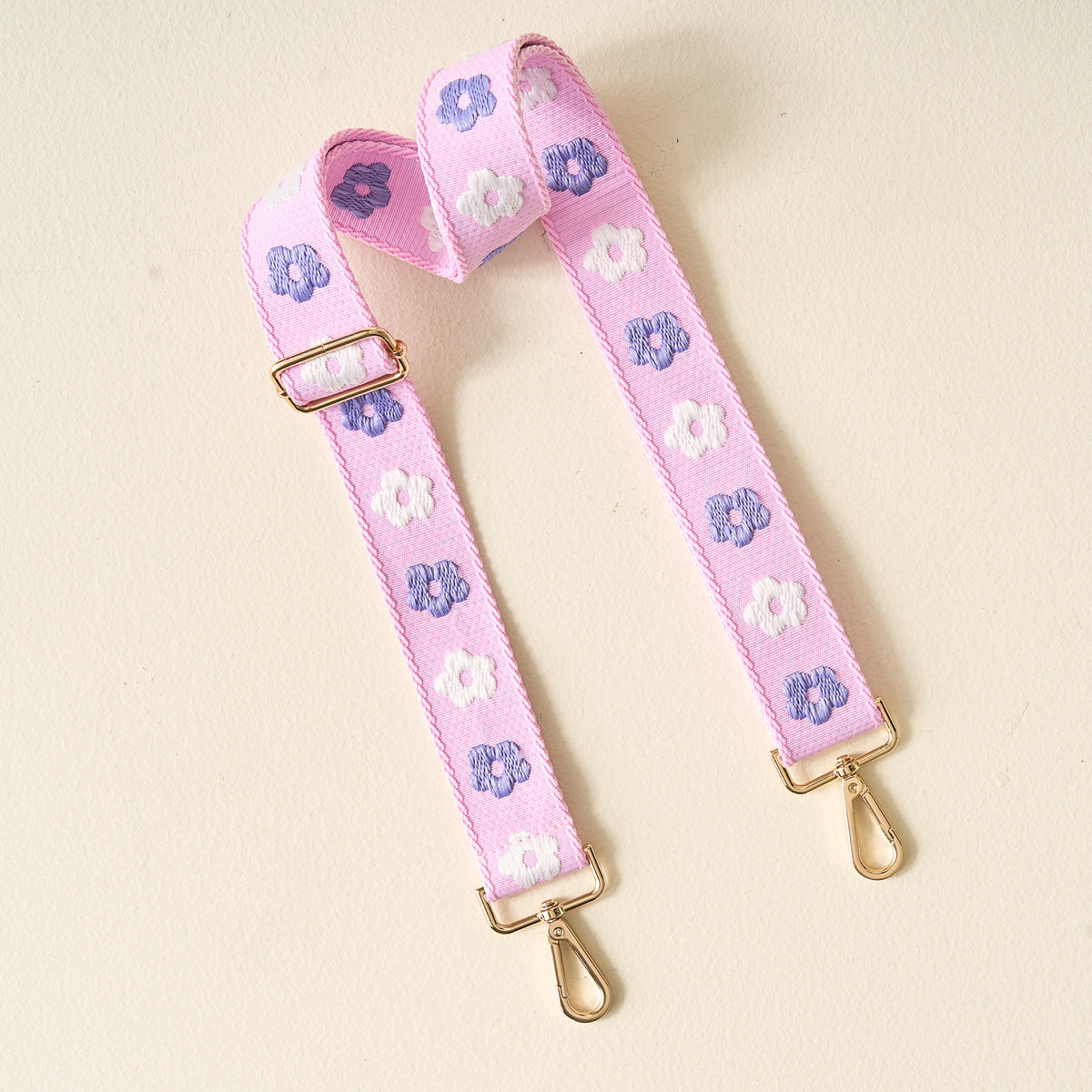 Purple Embroidered Crossbody Strap