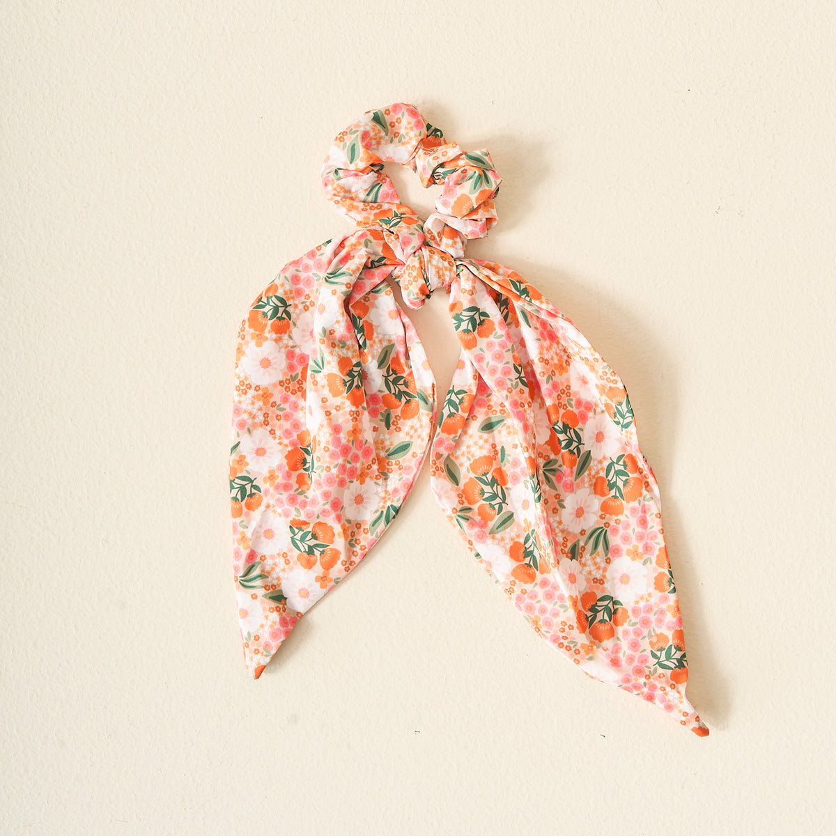 Sweet Meadow Orange & Tan with scrunchie Printed Hair Scarf