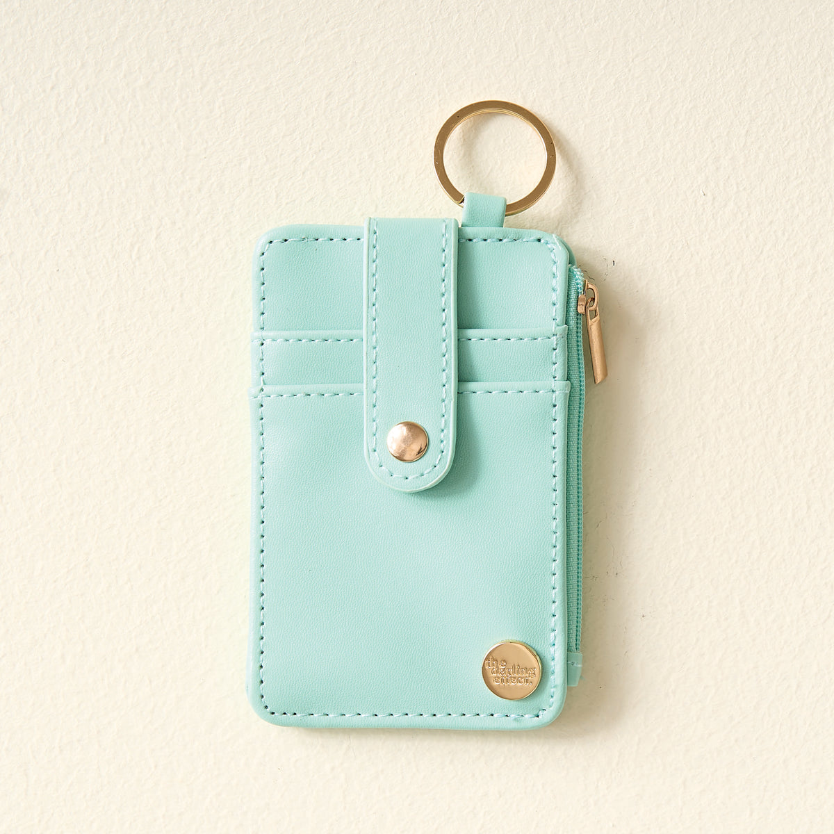 Aqua Solid Keychain Wallet