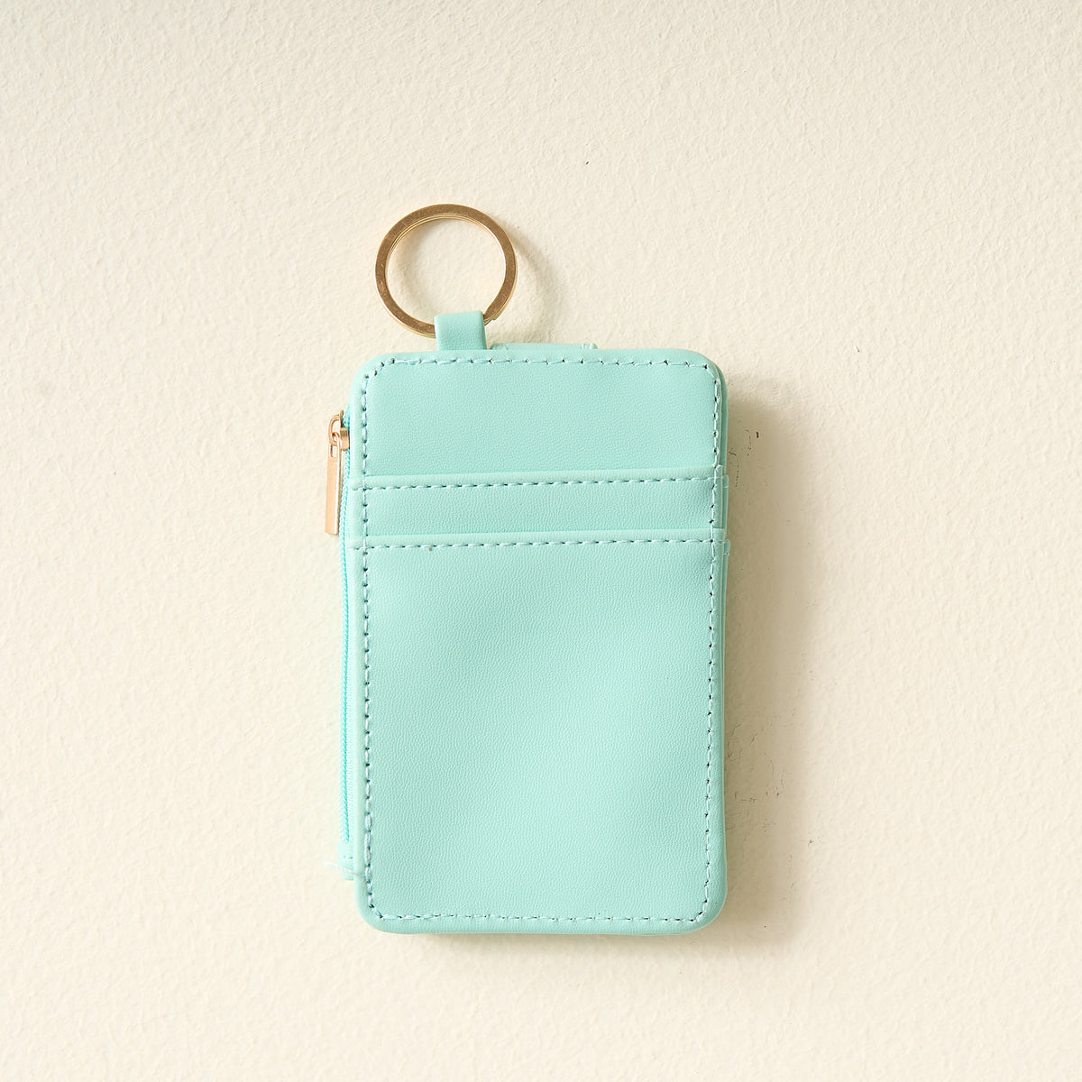Aqua Solid Keychain Wallet
