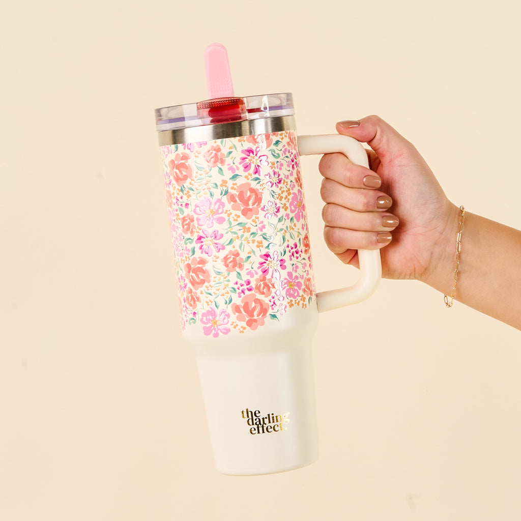 Secret Garden Blue 20 oz Lifestyle Flip Straw Tumbler