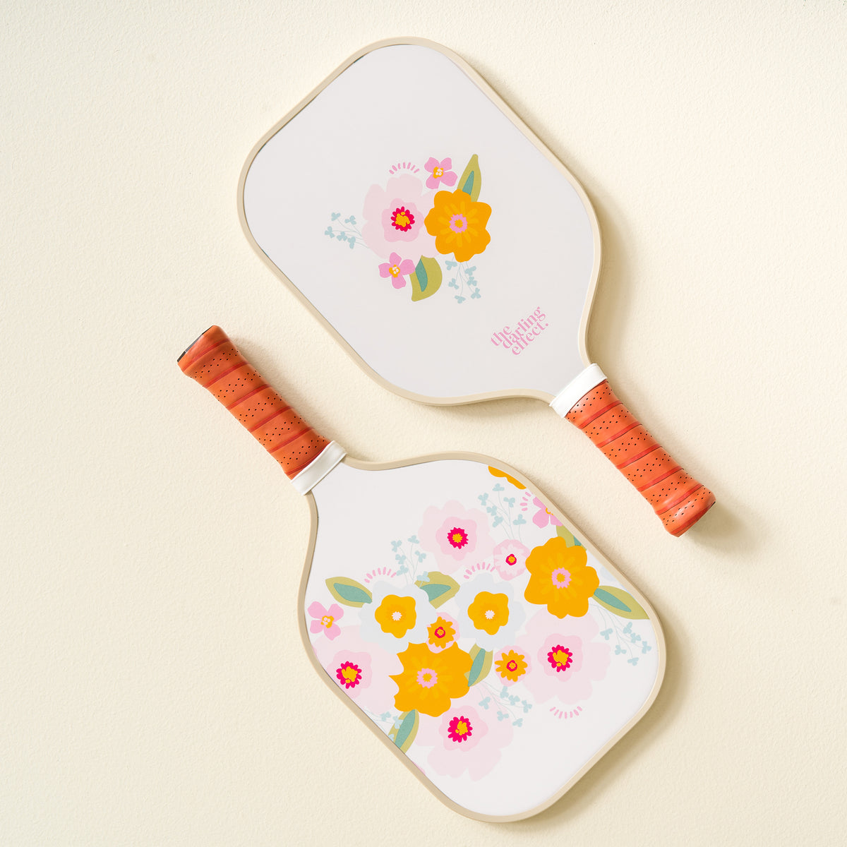 Bright & Bloomy Cream Pickleball Paddle