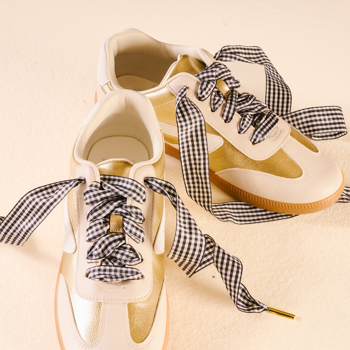 Gingham Black Step It Up Shoelaces