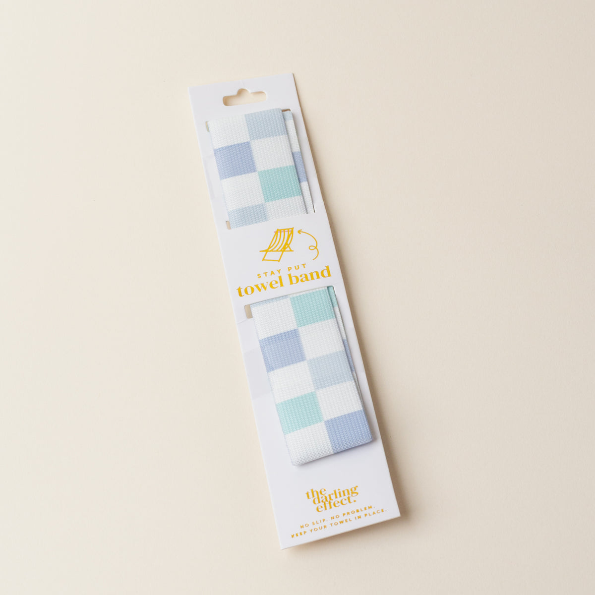 Put Towel Band-Check Blue Stay