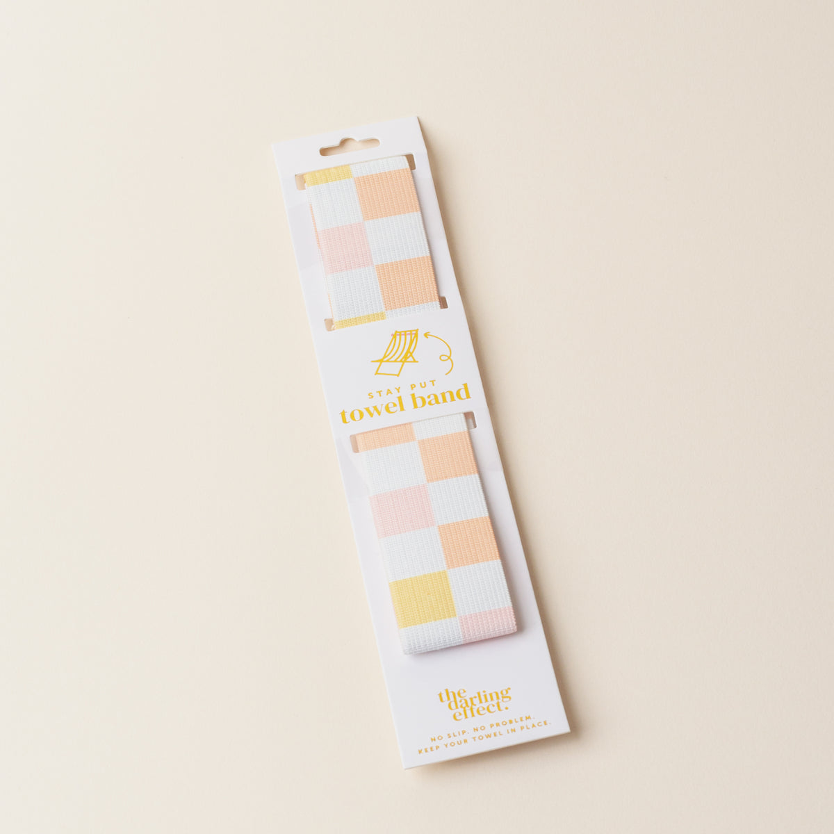Put Towel Band-Check Peach Stay
