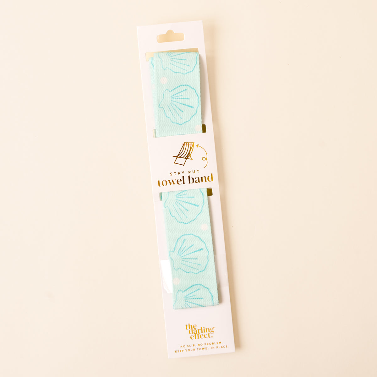 Put Towel Band-Seashells Aqua Stay