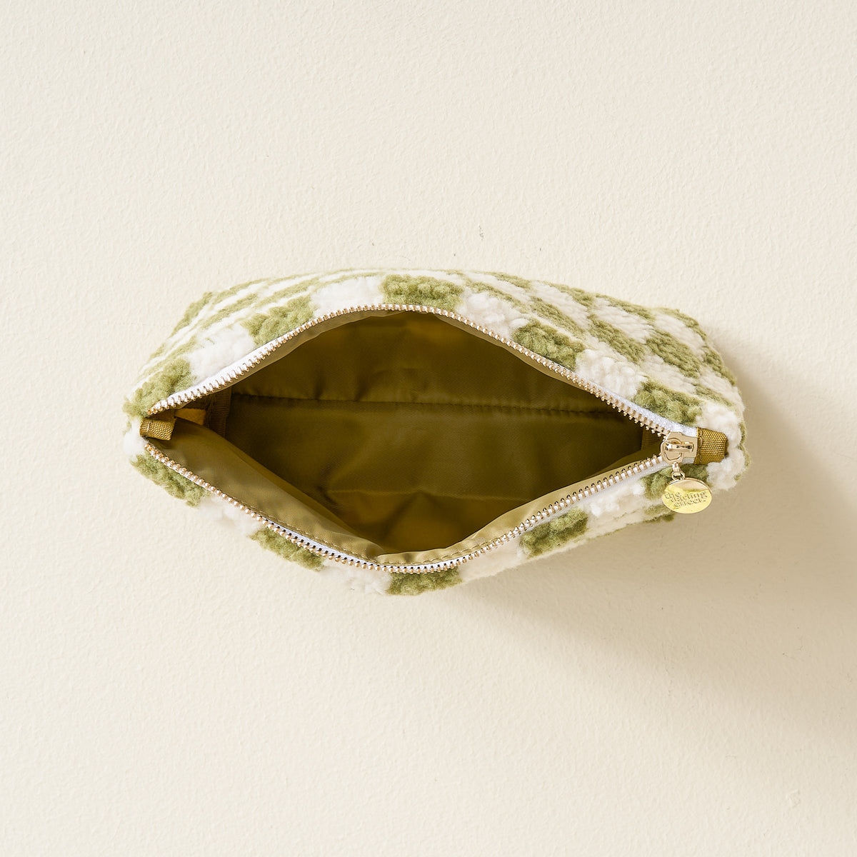 Check Green Teddy Pouch