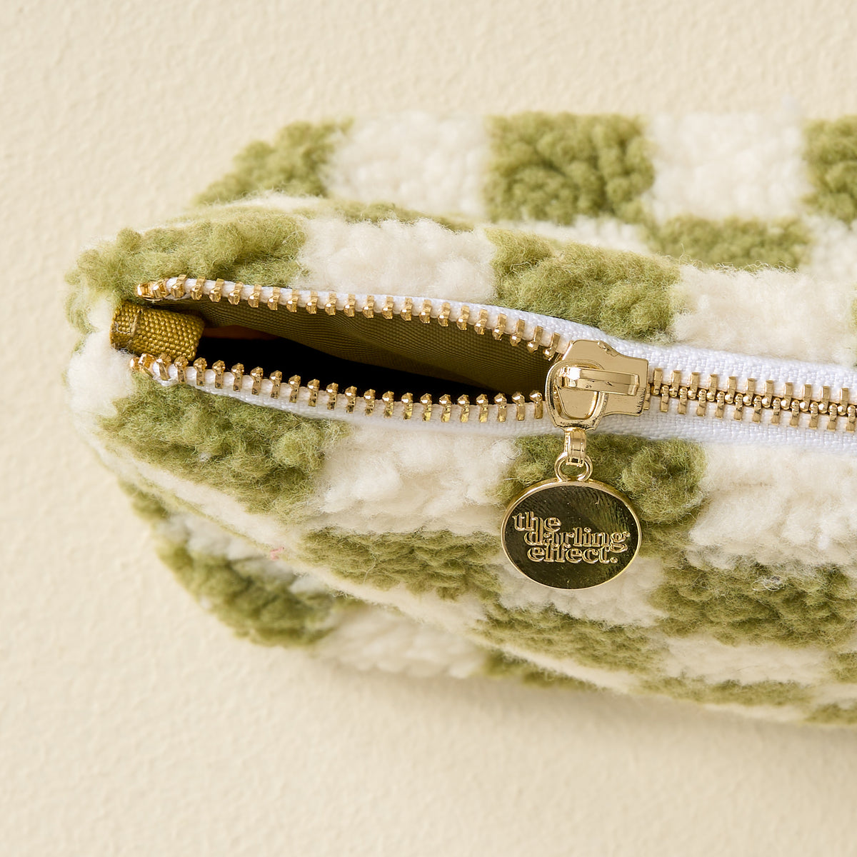 Check Green Teddy Pouch