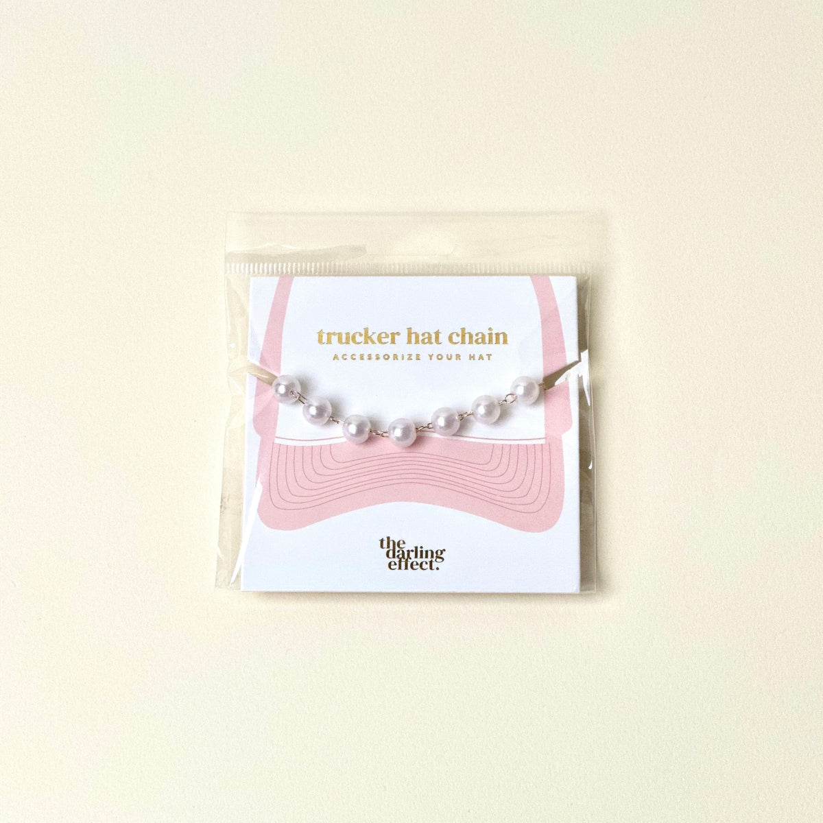 Dainty Pearl-Gold Trucker Hat Chain