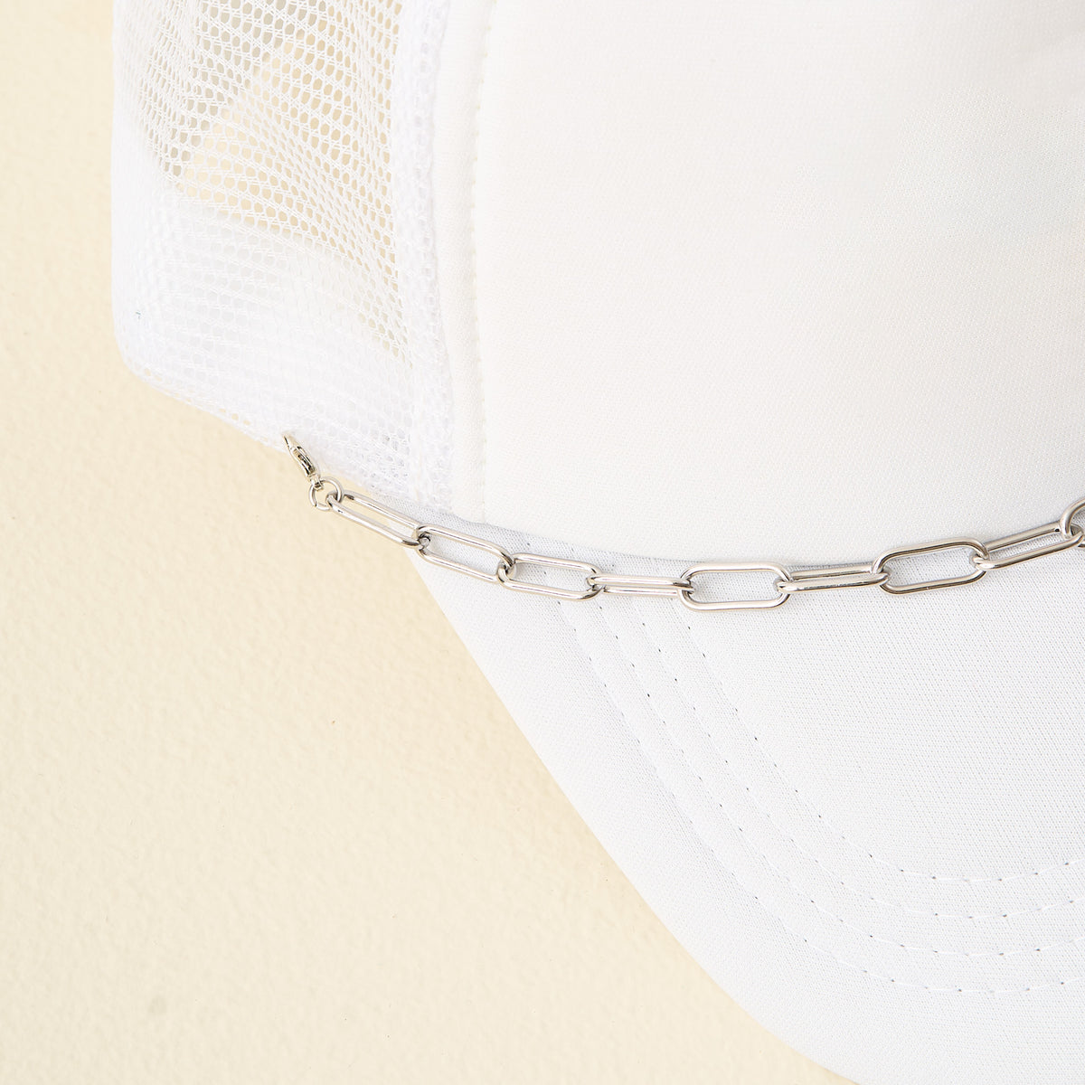 Paperclip Chain-Silver Trucker Hat Chain