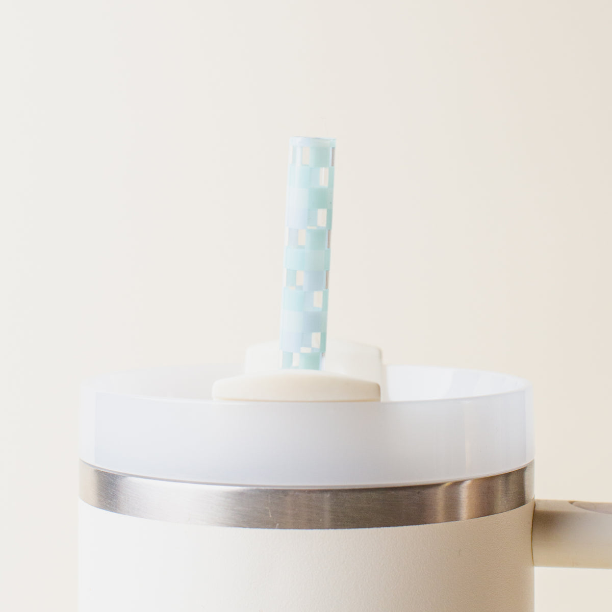 Check Blue 40 oz Tumbler Straw Set