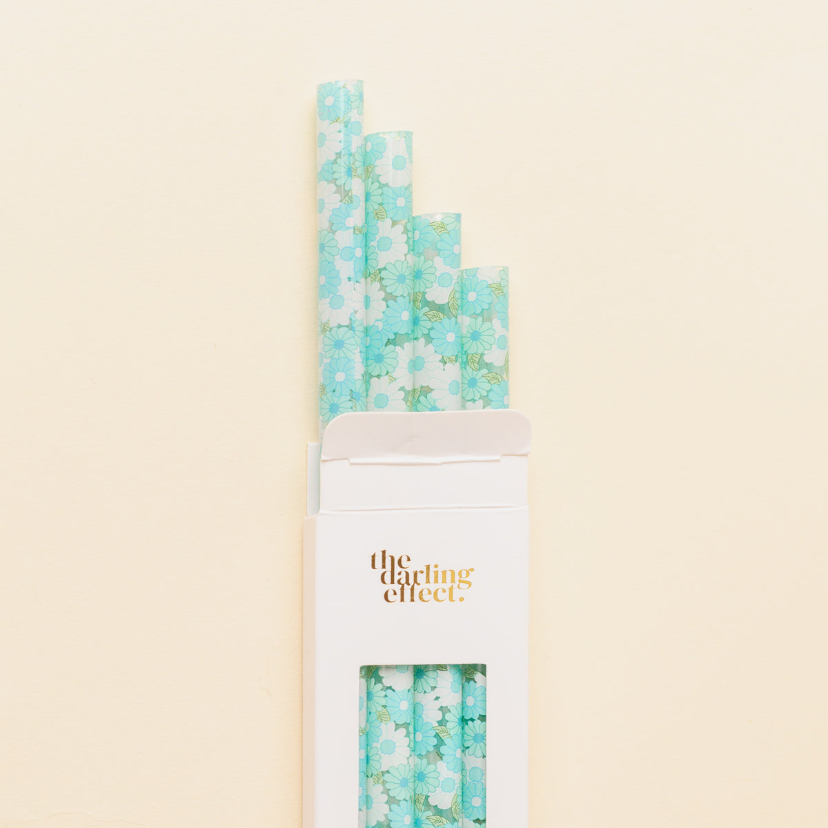 Daisy Craze Aqua 40 oz Tumbler Straw Set