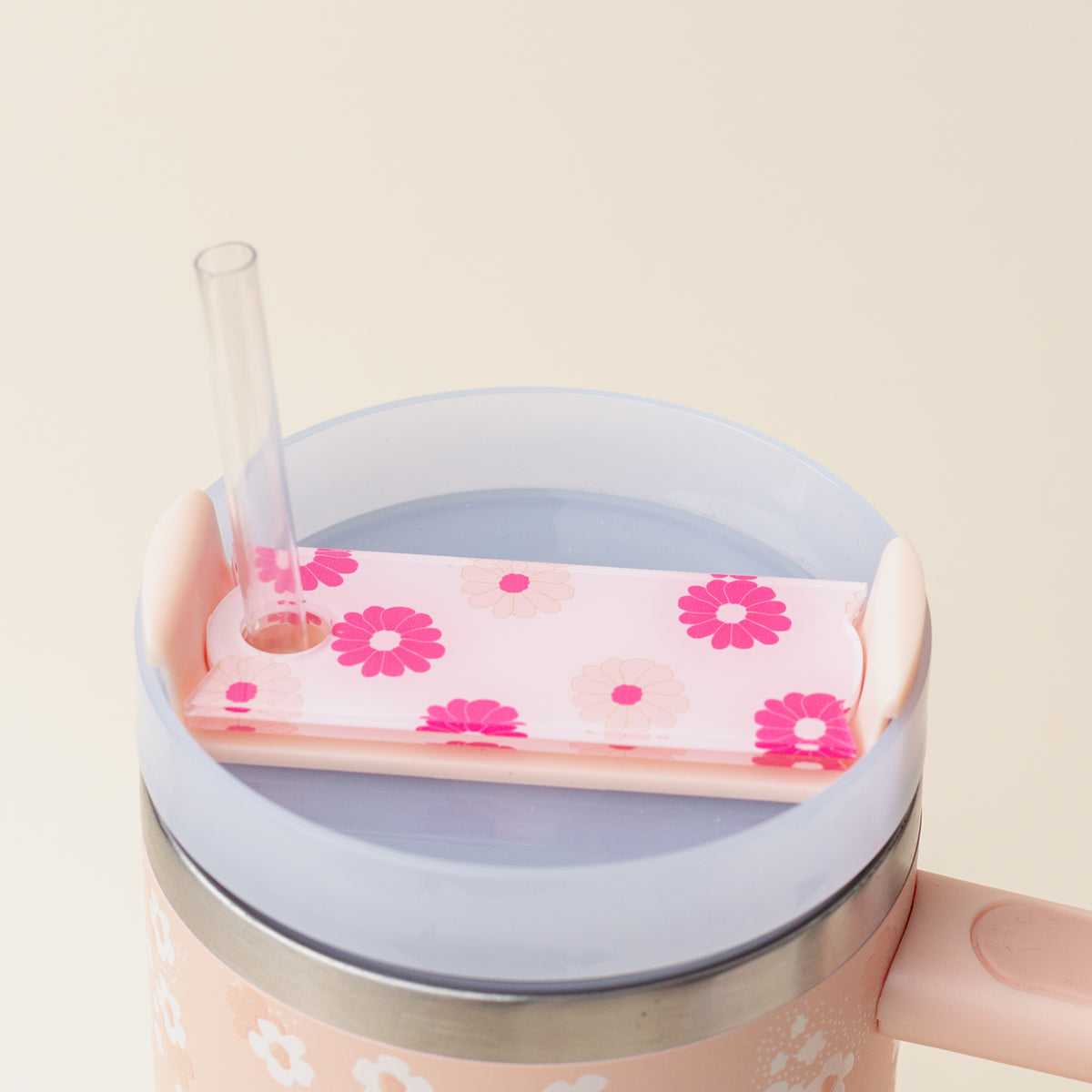 Darling Daisy Hot Pink Tumbler Lid Tag