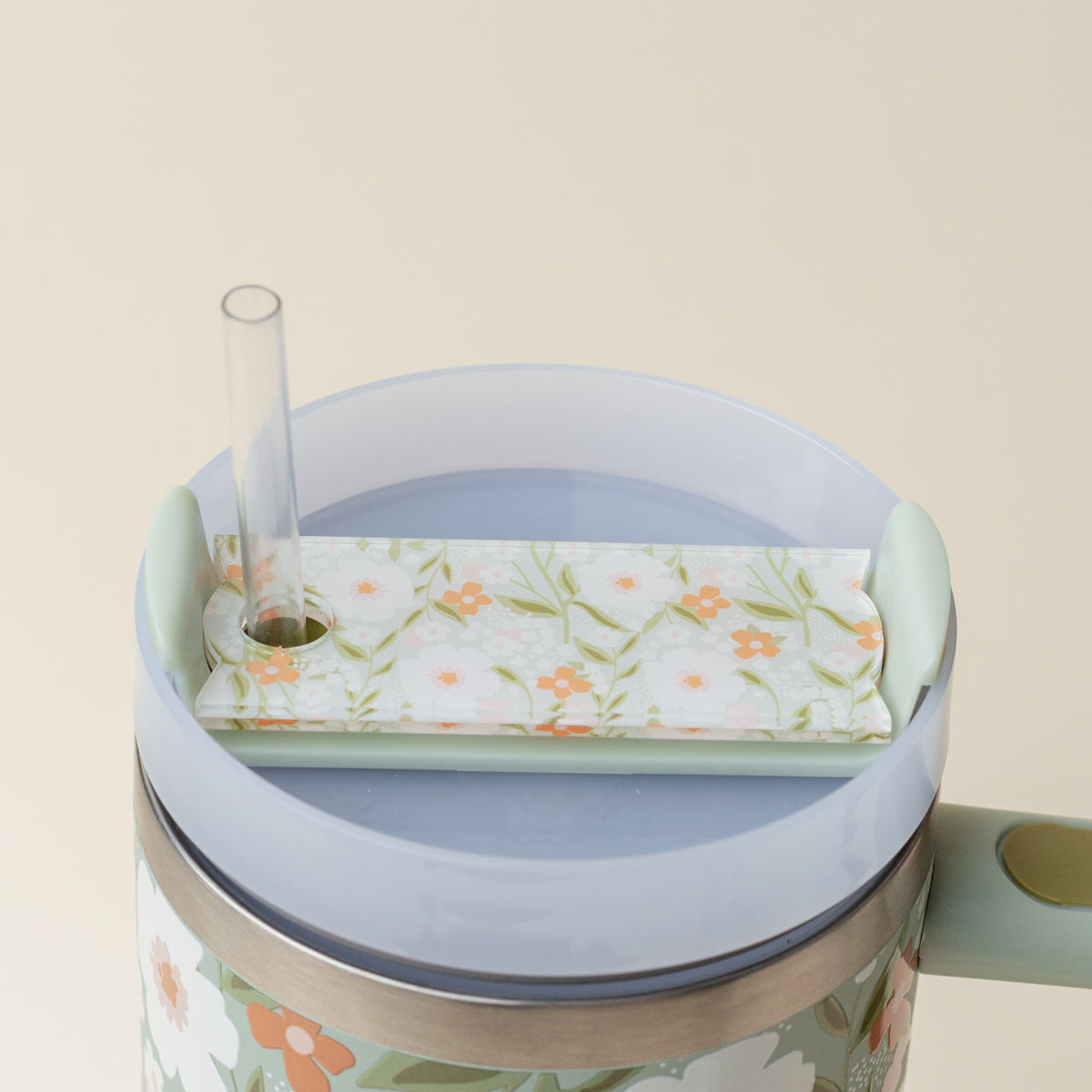 Floral Haven Sage Tumbler Lid Tag