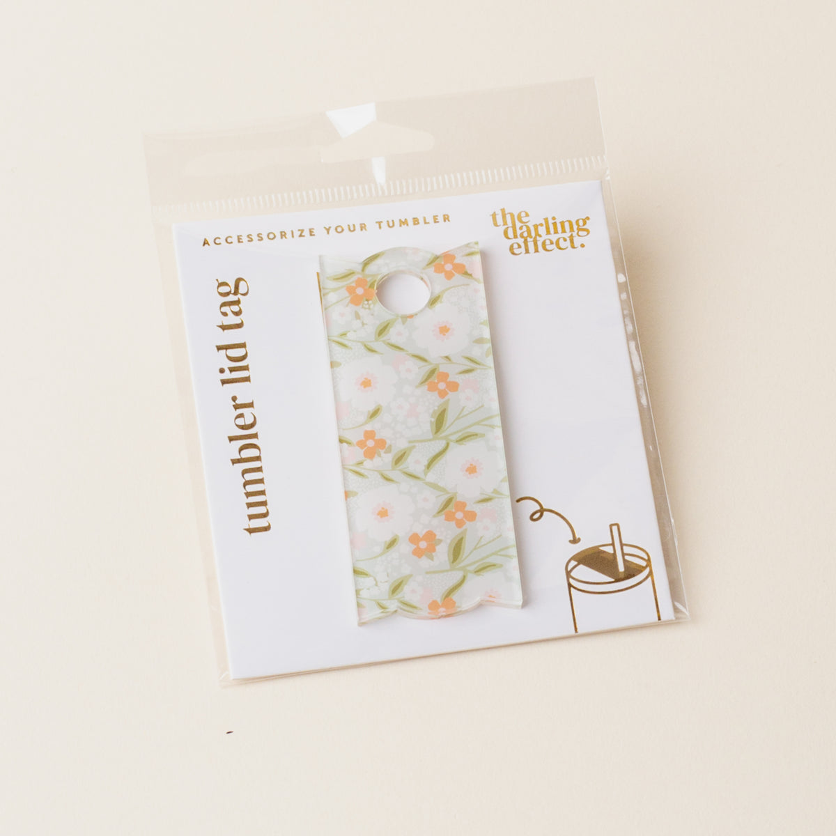 Floral Haven Sage Tumbler Lid Tag