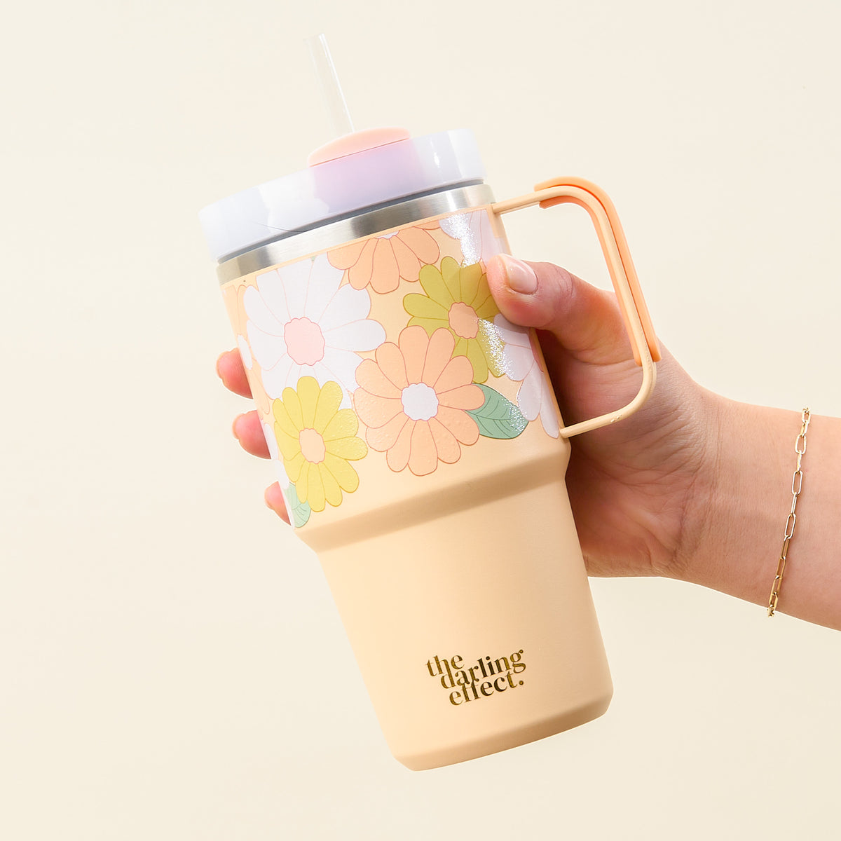 Daisy Craze Peach 20 oz Mini On-The-Go Tumbler