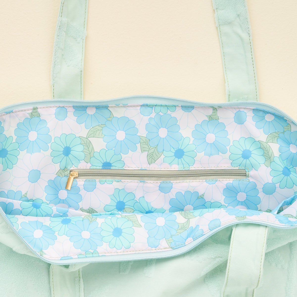 Aqua Palm Terry Tote