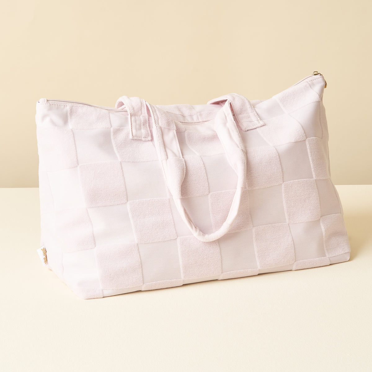 Purple Check Terry Tote