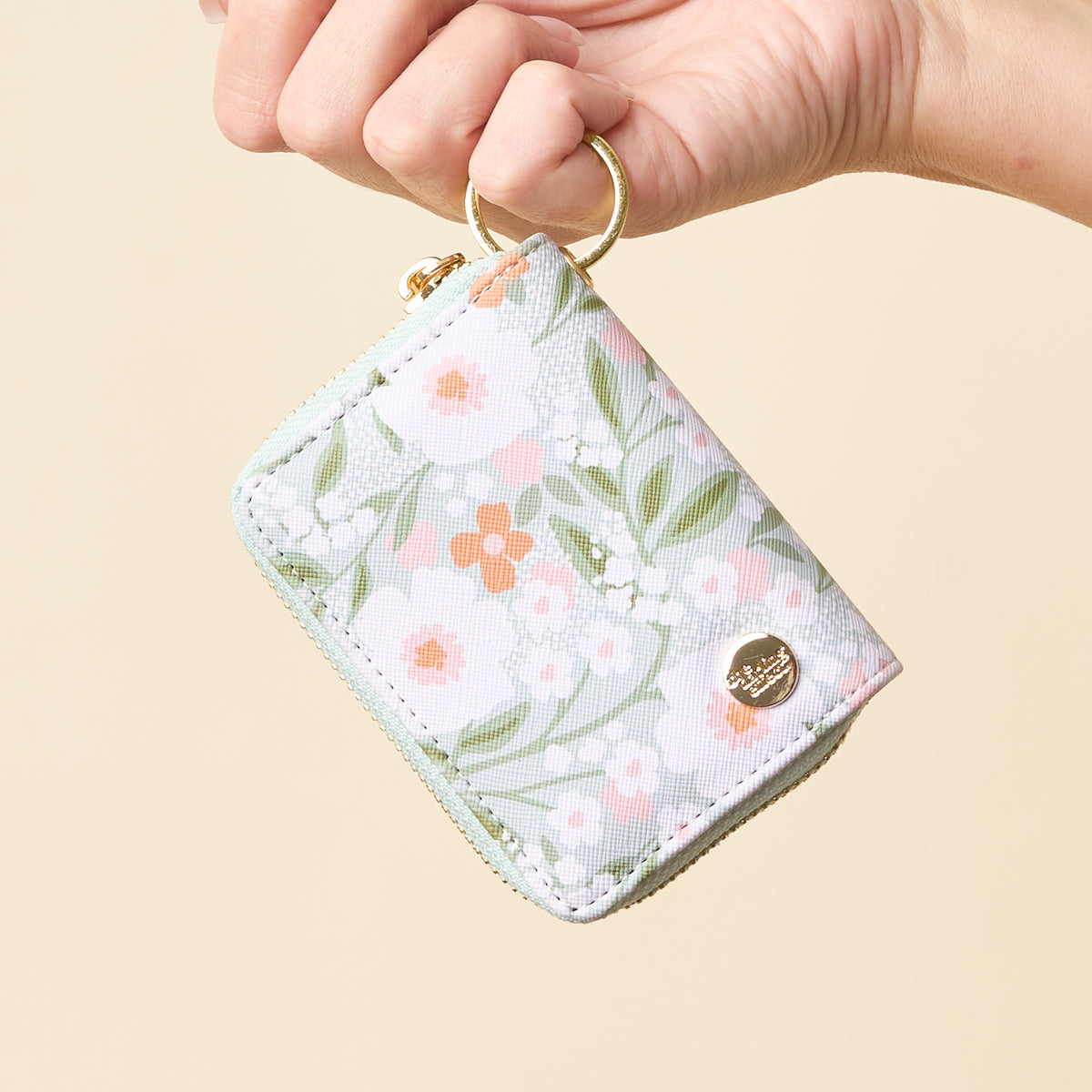 Floral Haven Sage Zip Around Wallet