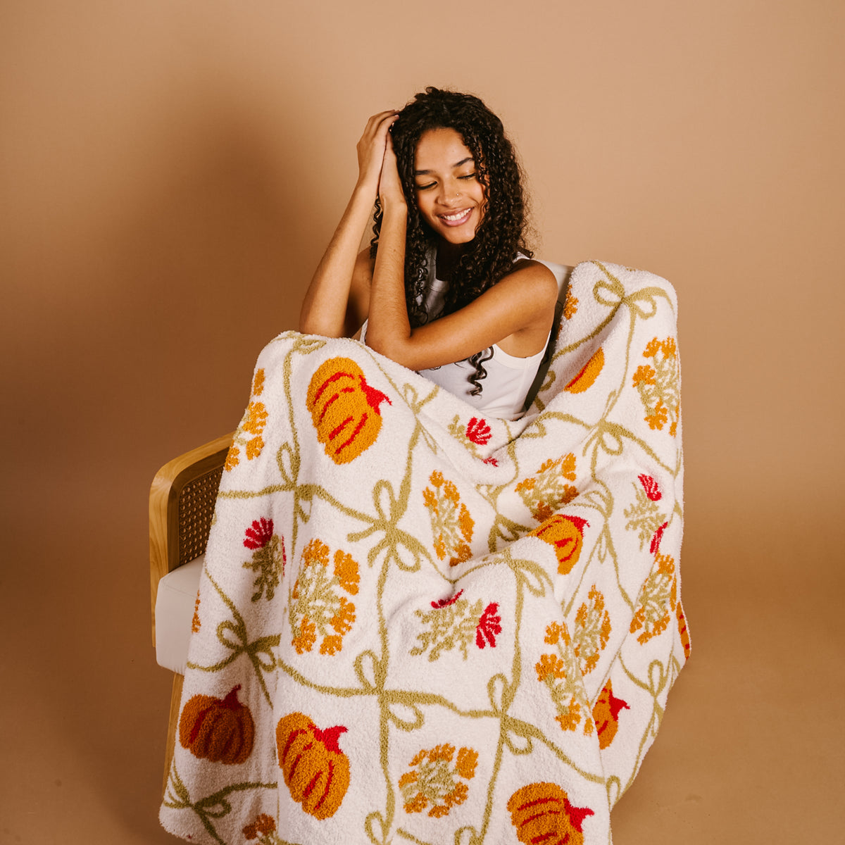 Patchwork Pumpkins Cozy Dreams Luxe Blanket