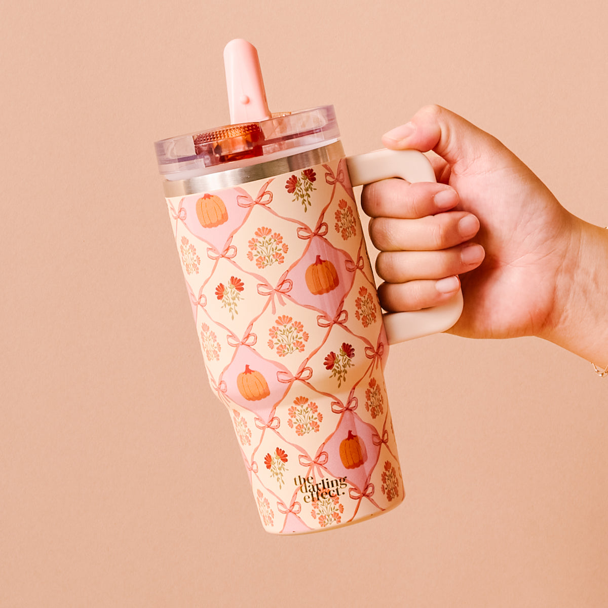 Patchwork Pumpkins 20 oz Lifestyle Flip Straw Tumbler