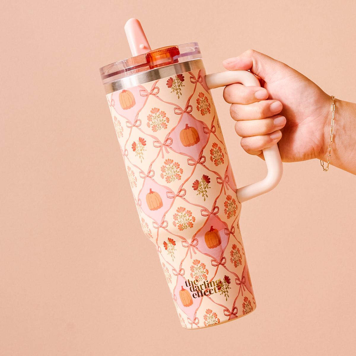 Patchwork Pumpkins 40 oz Lifestyle Flip Straw Tumbler