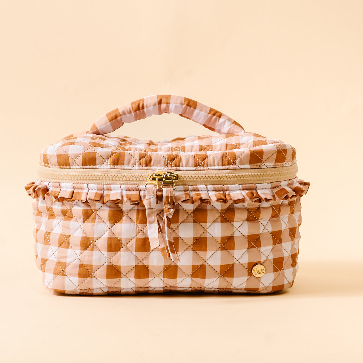 Maple Gingham Glam & Go Quilted Cosmetic Bag