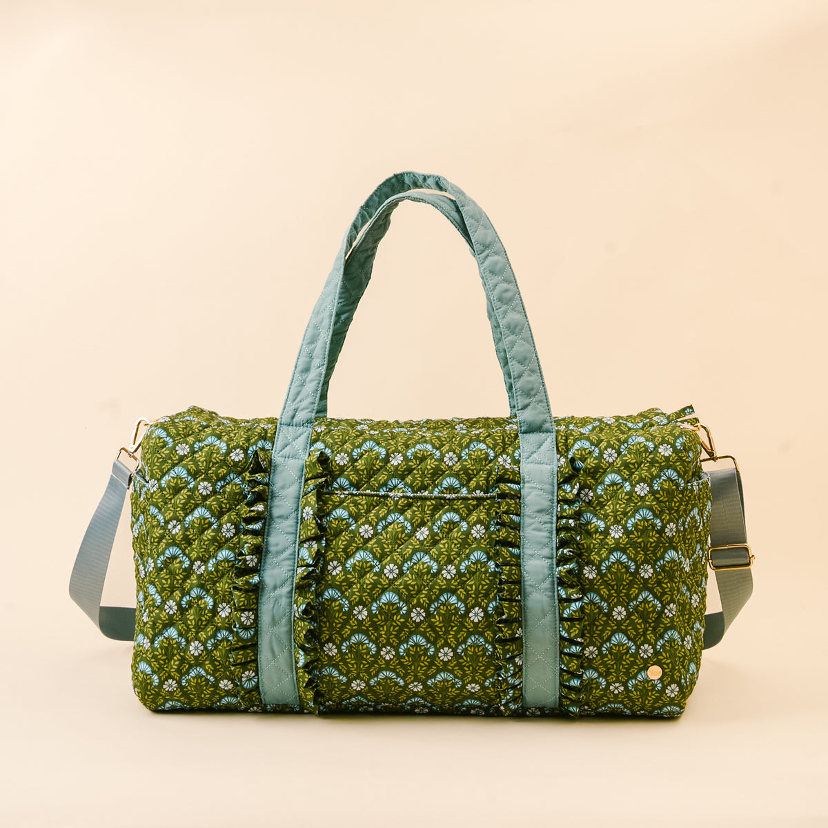 Everbloom Forest Green On-the-Go Quilted Weekender Bag