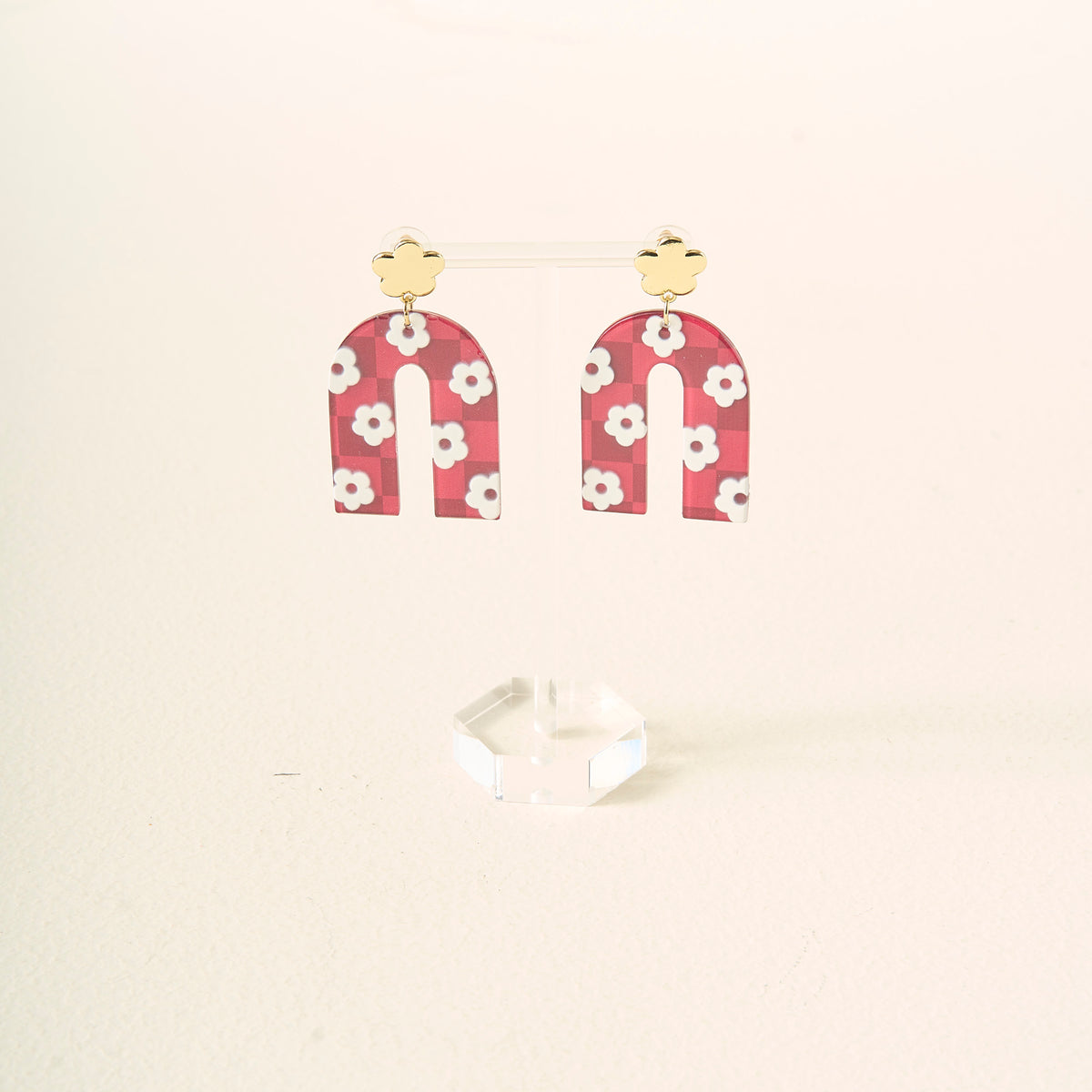 Burgundy Game Day Acrylic Earrings