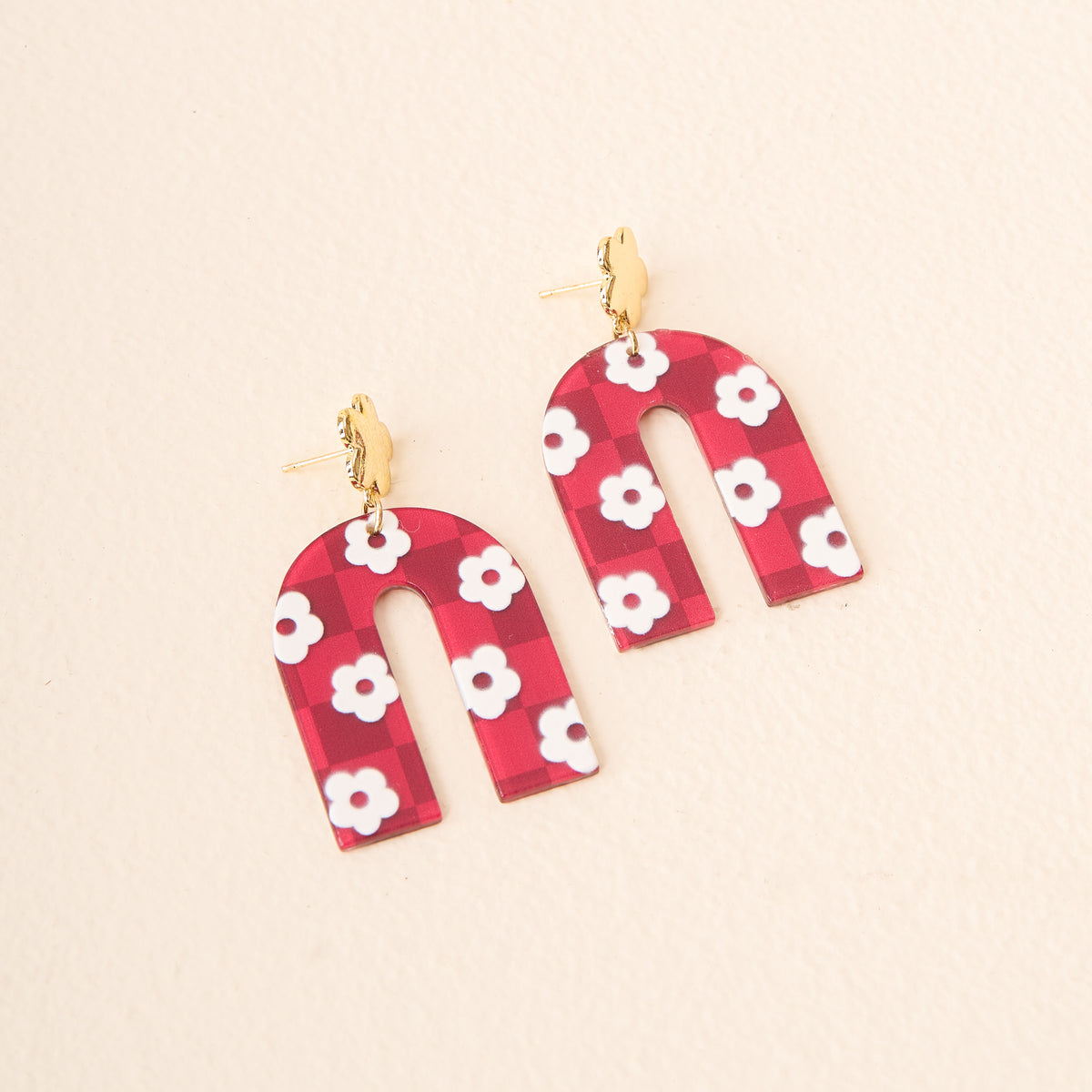 Burgundy Game Day Acrylic Earrings
