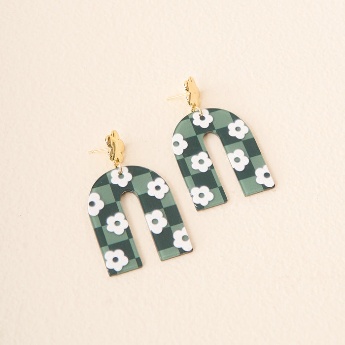 Green Game Day Acrylic Earrings