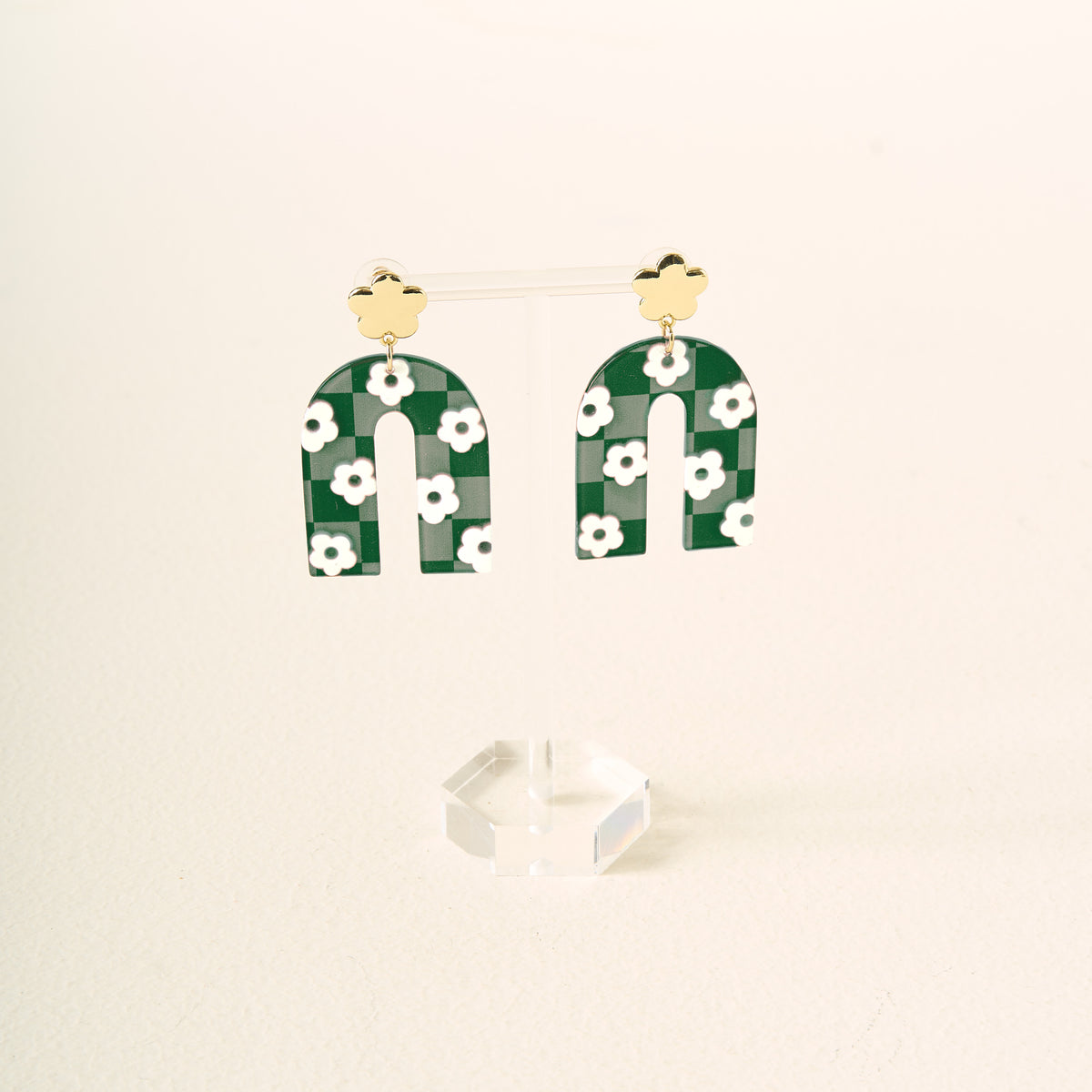 Green Game Day Acrylic Earrings