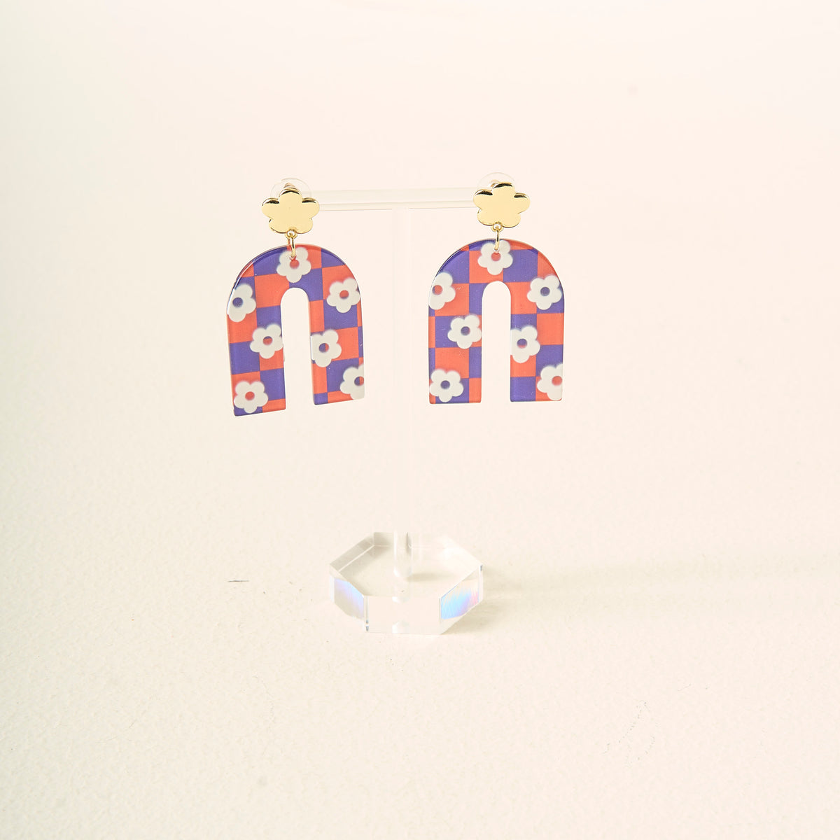Orange Purple Game Day Acrylic Earrings