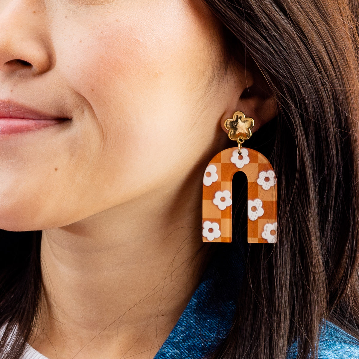 Orange Game Day Acrylic Earrings