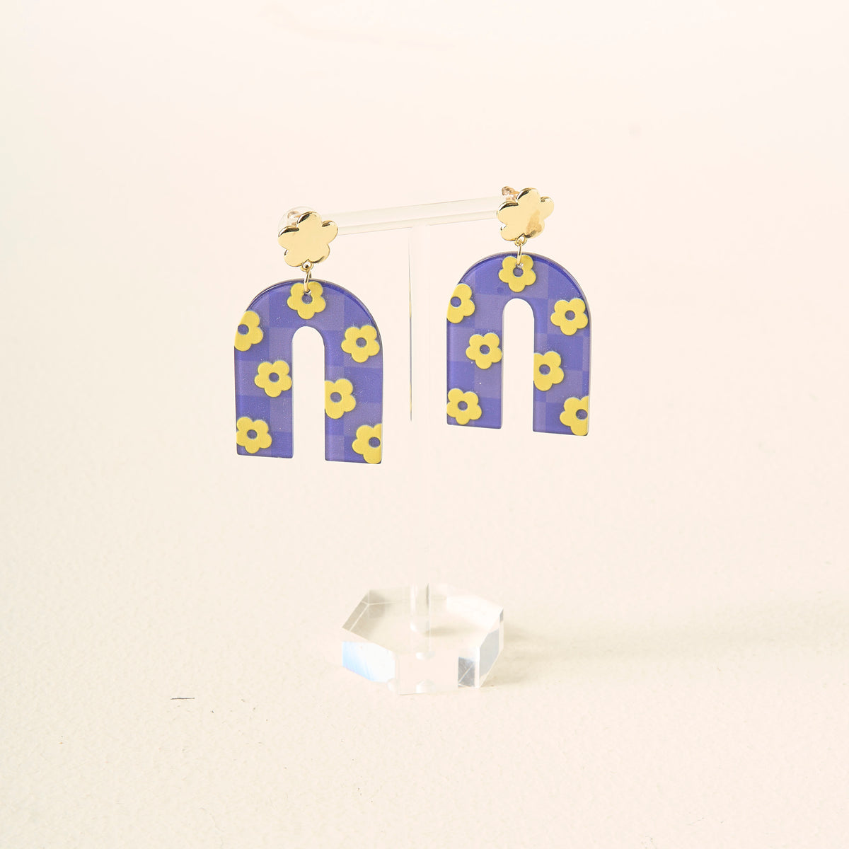 Purple Yellow Game Day Acrylic Earrings