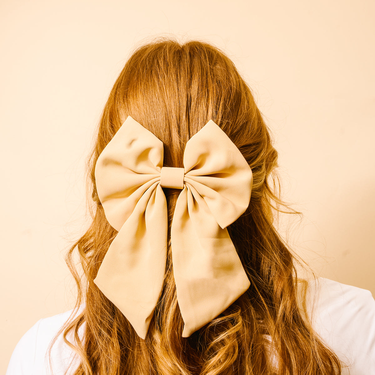 Tan Hair Bow