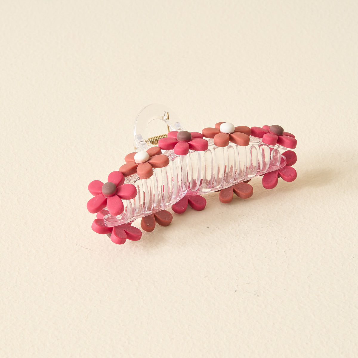 Burgundy Game Day Daisy Claw Clip