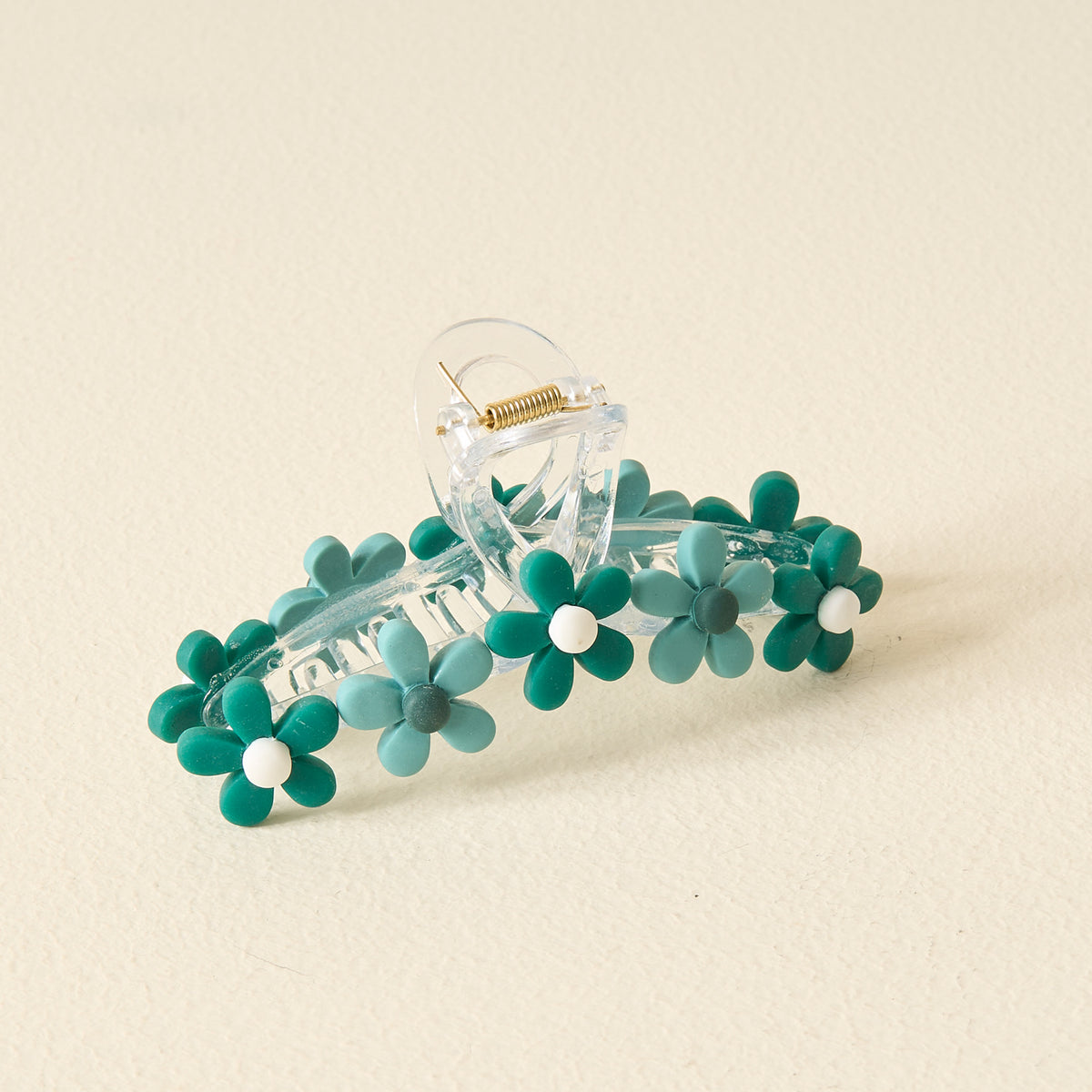 Green Game Day Daisy Claw Clip