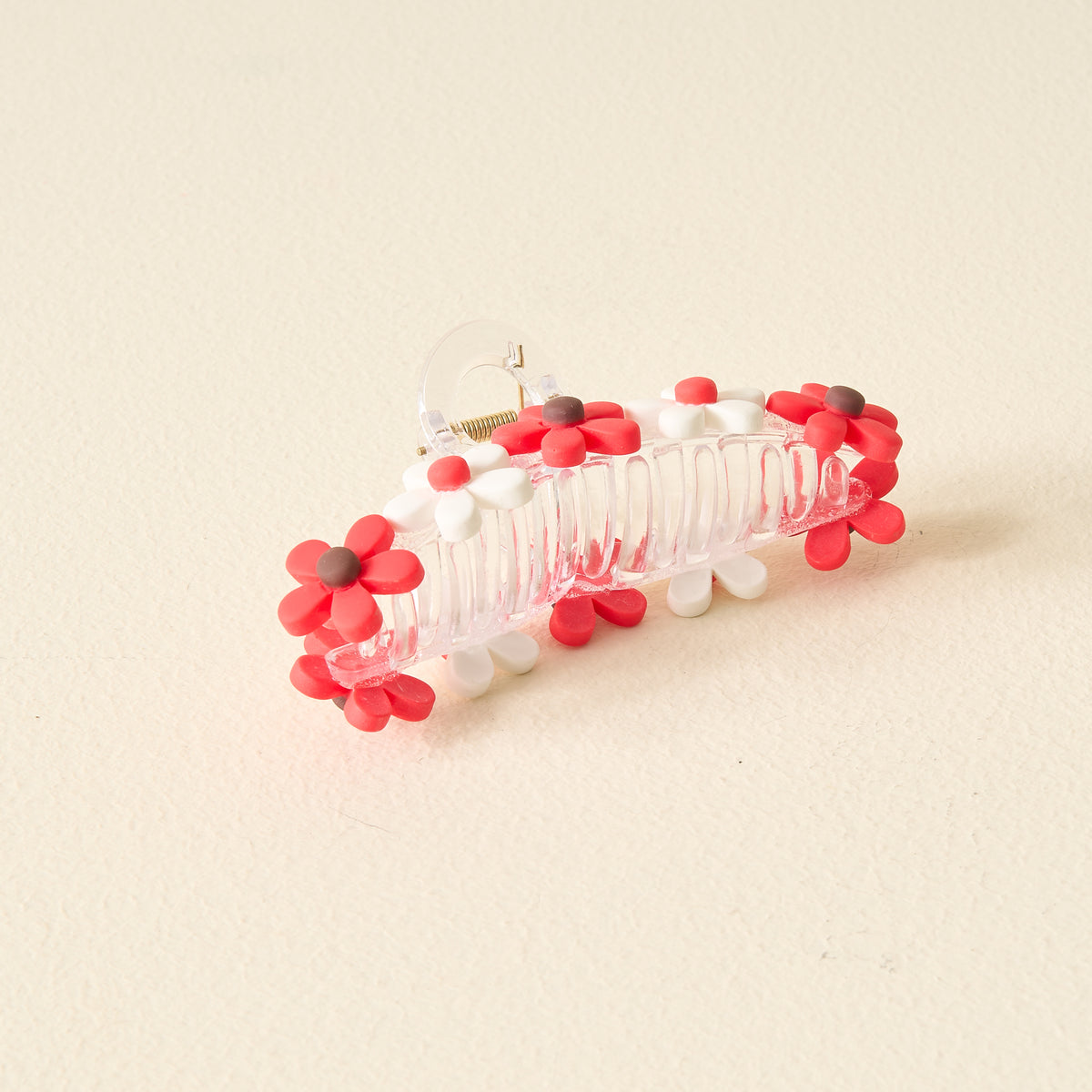 Red Game Day Daisy Claw Clip