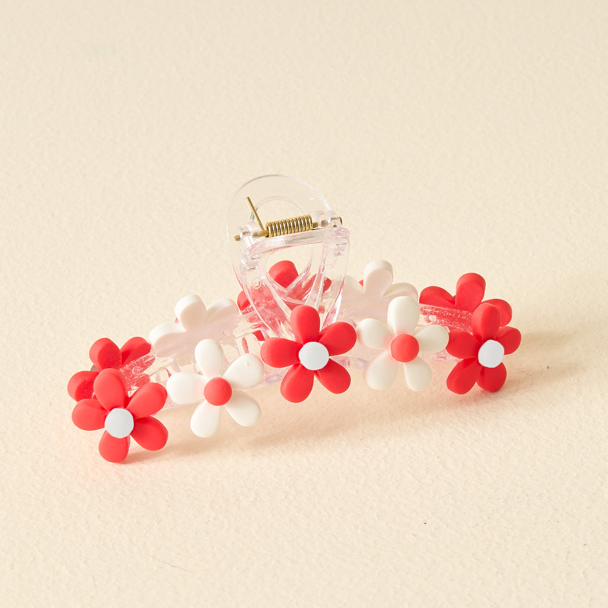 Red Game Day Daisy Claw Clip