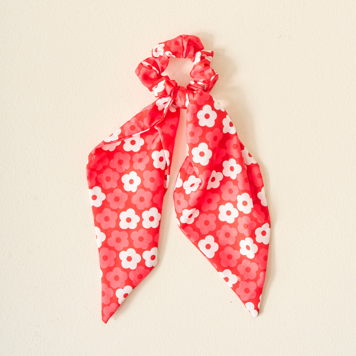 Red Game Day Hair Scarf with Scrunchie
