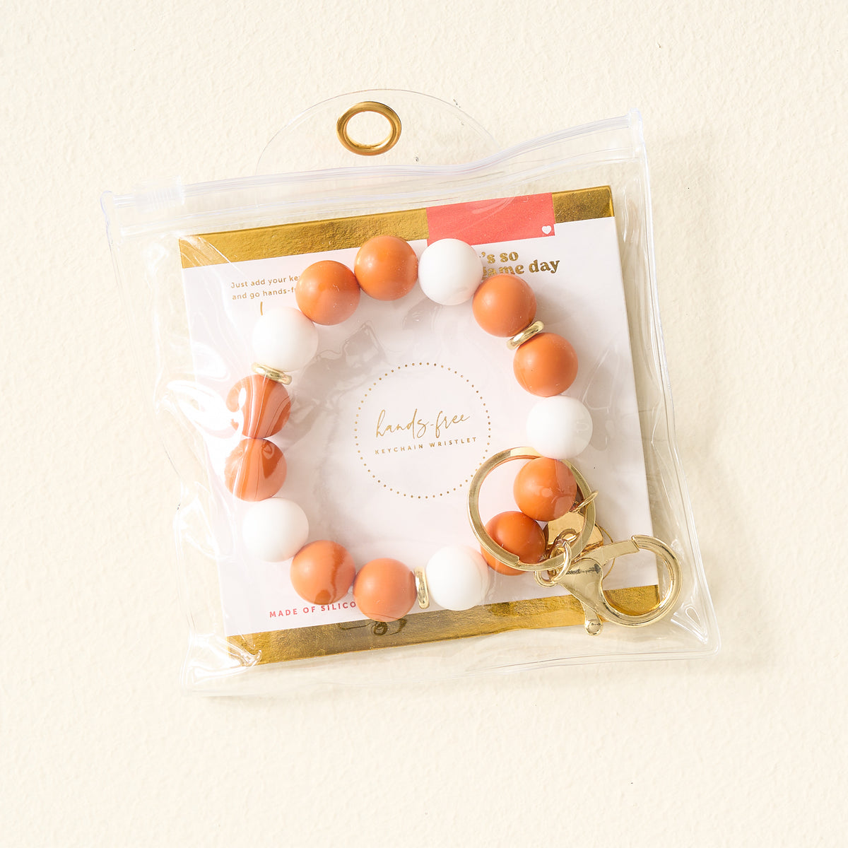 Orange Gameday Hands-Free Keychain Wristlet