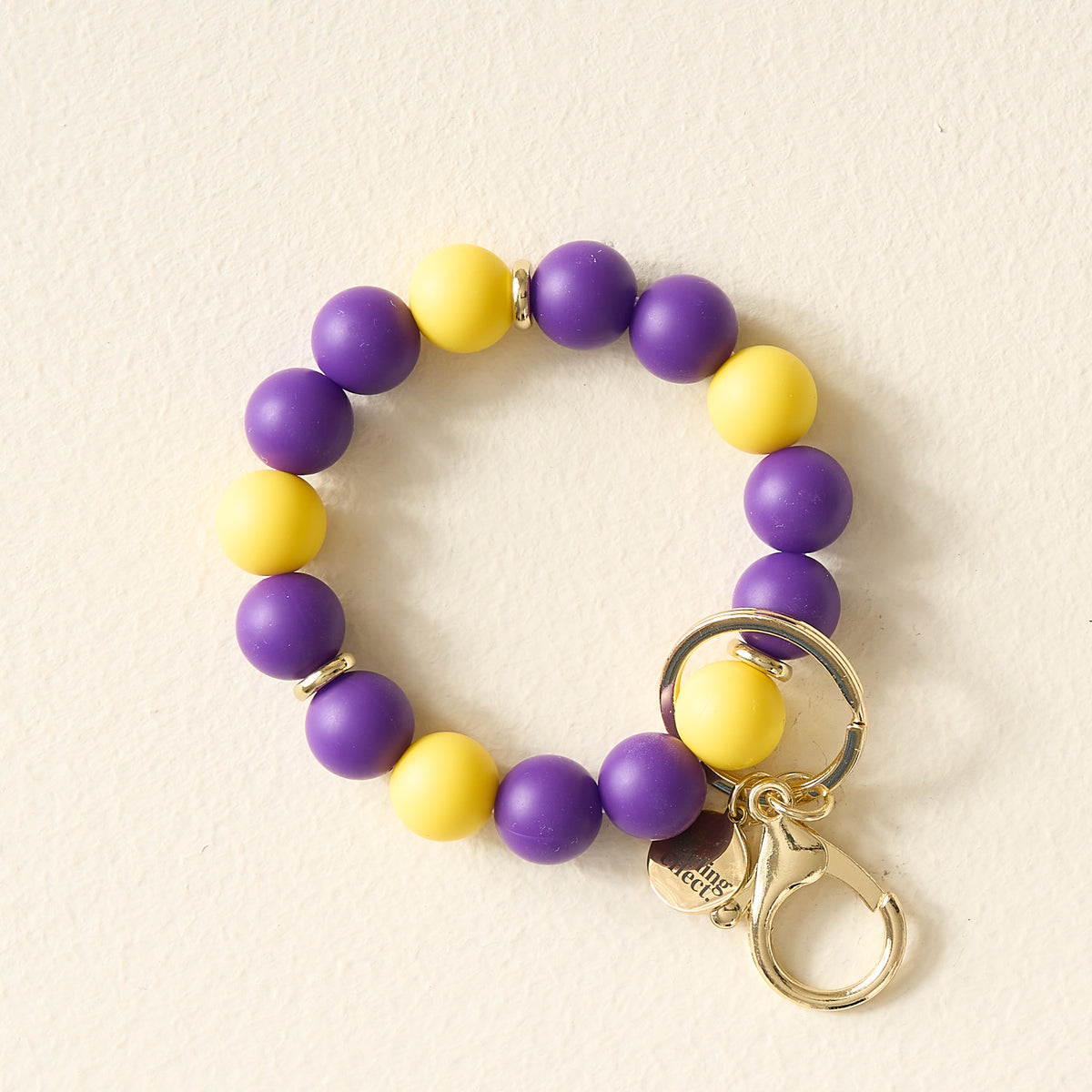 Purple Yellow Gameday Hands-Free Keychain Wristlet